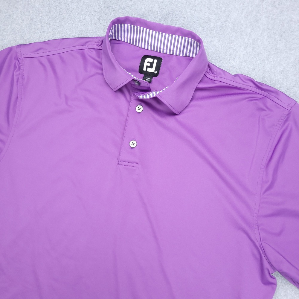 FootJoy Golf Polo Shirt Mens Large Purple Short Sleeve Golf Club Fossil Creek